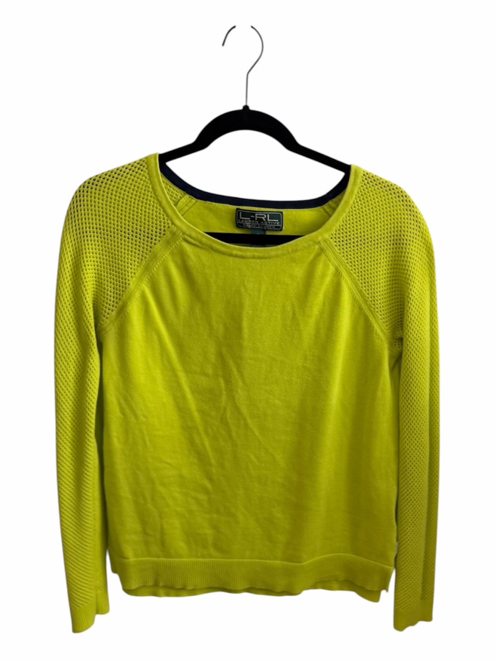 Ralph Lauren Lime Green Sweater with Navy Trim